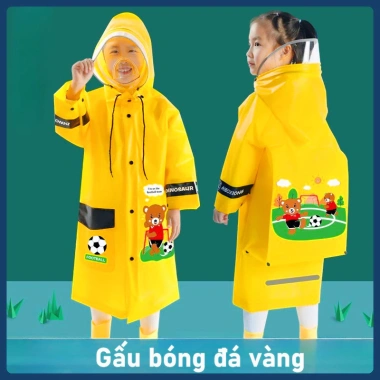 Áo mưa trẻ em siêu chống thấm, ngăn đựng cặp balo, phù hợp 3‑12 tuổi – 159.345₫