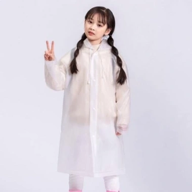 Áo Mưa Trẻ Em Trong Suốt Dài Có Mũ - Chống Thấm, Nhẹ, Gấp Gọn, Bảo Vệ - 49.000₫