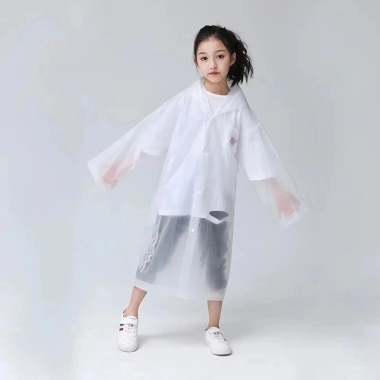 Áo Mưa Trẻ Em Trong Suốt Dài Có Mũ - Chống Thấm, Nhẹ, Gấp Gọn, Bảo Vệ - 49.000₫