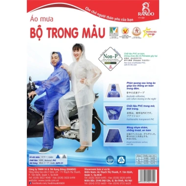 Áo mưa trong màu RANDO chính hãng cho phượt Siêu nhẹ, không thấm nước, chỉ 193.000đ 10 Áo mưa trong màu RANDO chính hãng cho phượt Siêu nhẹ, không thấm nước, chỉ 193.000đ 10