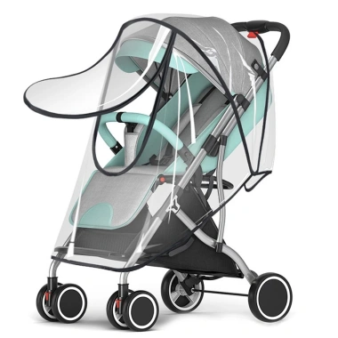 Áo mưa trong suốt 2.024 đa năng cho xe đẩy - Chống thấm, chắn gió lá, dây kéo mở 7