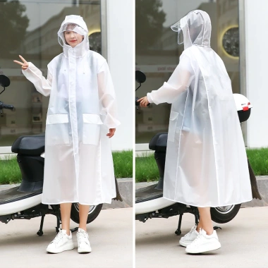 Áo Mưa Trong Suốt Dáng Dài Khóa Kéo 1 Người Kính Che Mặt Tiện Lợi 99.000 VND