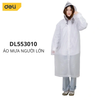 Áo Mưa Trong Suốt Deli DL553.010/011 - Chống Thấm Cao Cấp, Dáng Dài Thời Trang cho Người Lớn & Trẻ Em, 95.000 VND 9 Áo Mưa Trong Suốt Deli DL553.010/011 - Chống Thấm Cao Cấp, Dáng Dài Thời Trang cho Người Lớn & Trẻ Em, 95.000 VND 9