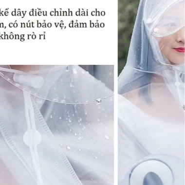 Áo mưa trong suốt Hàn Quốc dày, kèm kính che mắt thời trang cánh dơi 1+2 đầu – Giá 72.000
