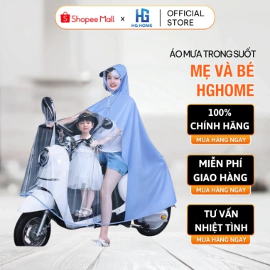 Áo Mưa Trong Suốt Mẹ & Bé HGHOME - Bảo Vệ Toàn Diện, Chống Trượt, Giá Ưu Đãi 99.000₫