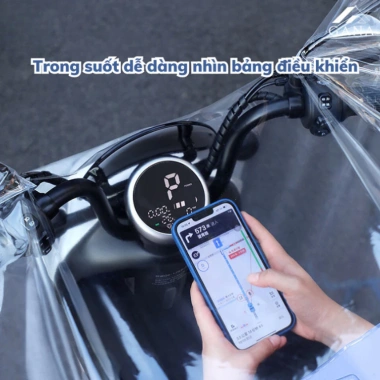 Áo mưa trong suốt toàn thân mẹ & bé kèm kính chắn mưa, vải dù siêu nhẹ chống thấm - Chính Hãng, giảm giá 78.000đ