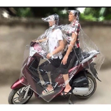 Áo Mưa Trong Suốt Xe Máy 1 & 2 Đầu - Che Thân, Chống Thấm, Thoáng Nhẹ, Gập Gọn