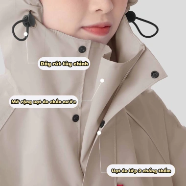 Áo mưa vải Oxford bền, chống thấm, nhanh khô – An toàn khi đi xe máy, xe điện, giá chỉ 158.000₫
