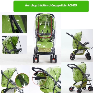 Áo mưa xe đẩy Achita M92 chống mưa gió, bọc xe đẩy chuyên dụng, ngăn bụi bẩm mưa bắn - Giá 157.000₫ 8