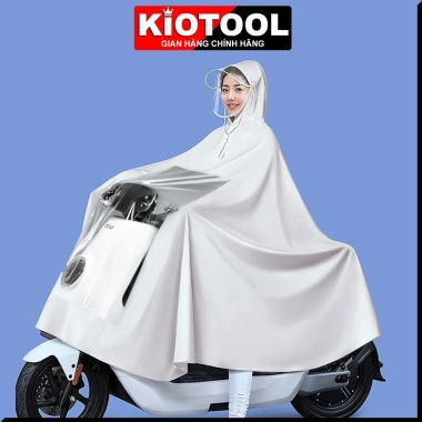 Áo mưa xe máy Kiotool vành đôi che chắn nước, dùng điện thoại dễ dàng – 119k