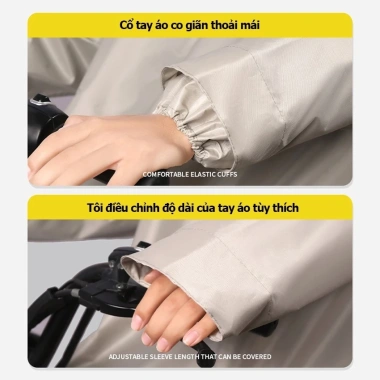 Áo mưa xe máy siêu bền, chống thấm nước, thời trang liền khối - 138.352 VND