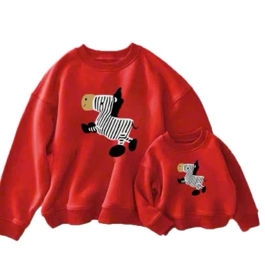 Áo Nỉ Gia Đình Noel Tết In Hình Ngựa Vằn Đỏ Dày Dặn Form Rộng Thoải Mái SP74 185.000 VND