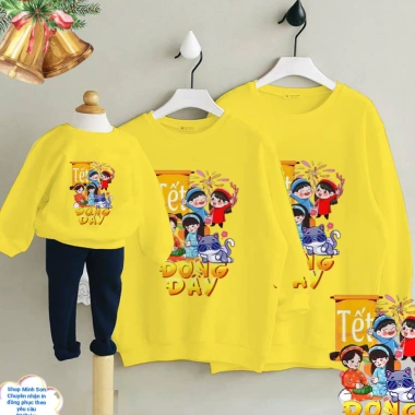 Áo nỉ gia đình Tết 2.024 đong đầy chất nỉ ấm áp đủ màu đa size giá chỉ 48.000đ