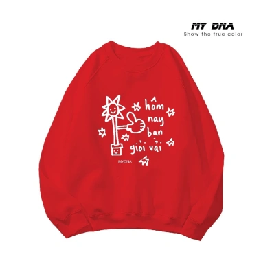 Áo nỉ sweater cặp đôi nam nữ Tết 2.026 – Đỏ xanh trắng đen, dài tay, form rộng oversize, chất dày, giá chỉ 184,960 VND 4