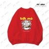Áo nỉ sweater cặp đôi Tết 2.026 Oversize dài tay dày đẹp màu đỏ xanh trắng đen