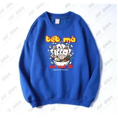 Áo nỉ sweater cặp đôi Tết 2.026 Oversize dài tay dày đẹp màu đỏ xanh trắng đen