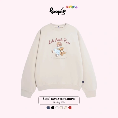 Áo Nỉ Sweater Loopie Club BST336 Hình Loli Cute, Chất Lông Cào, Form Rộng, Giá 85k