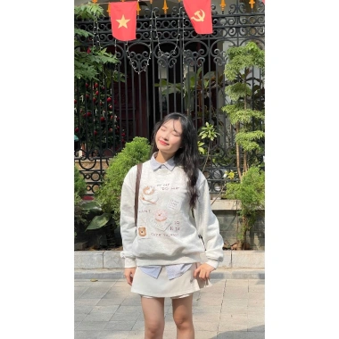 Áo Nỉ Sweater LOOPIE POP LP380 Why Do Me Form Rộng Y2K Cute - Sẵn Hàng Tết 2.026 Giá 145k 2 Áo Nỉ Sweater LOOPIE POP LP380 Why Do Me Form Rộng Y2K Cute - Sẵn Hàng Tết 2.026 Giá 145k 2