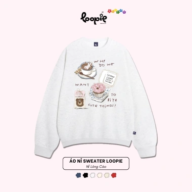 Áo Nỉ Sweater LOOPIE POP LP380 Why Do Me Form Rộng Y2K Cute - Sẵn Hàng Tết 2.026 Giá 145k