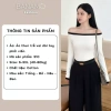 Áo nữ BIGSIZE Banamo Fashion trễ vai dài tay phối viền quyến rũ Giá 139.000₫ 2