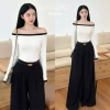 Áo nữ BIGSIZE Banamo Fashion trễ vai dài tay phối viền quyến rũ Giá 139.000₫ 5
