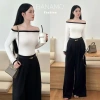 Áo nữ BIGSIZE Banamo Fashion trễ vai dài tay phối viền quyến rũ Giá 139.000₫ 6