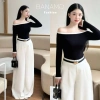 Áo nữ BIGSIZE Banamo Fashion trễ vai dài tay phối viền quyến rũ Giá 139.000₫ 7