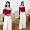 Áo nữ BIGSIZE Banamo Fashion trễ vai dài tay phối viền quyến rũ Giá 139.000₫ 8