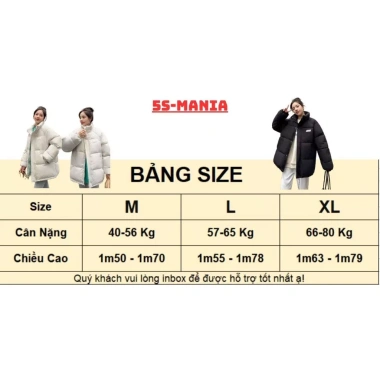 Áo Phao Mùa Đông Unisex Dáng Rộng 5S-MANIA Hình Trái Tim Size 40-80kg Giá Giảm 188.750 VND 9