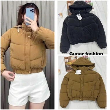 Áo Phao Nữ Béo Nhung Lì Trơn Có Mũ To Rộng Cúc Bấm 2 Túi - Chun Gấu Giá Ưu Đãi 159k