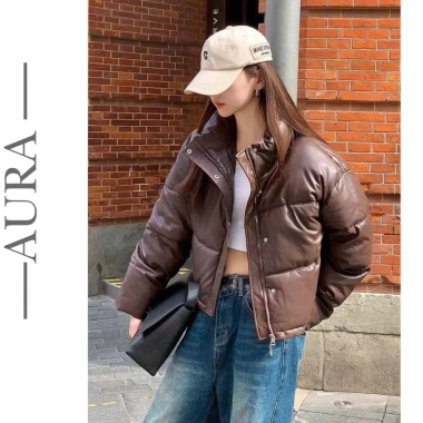 Áo phao nữ Hàn Quốc dáng ngắn croptop AURA vải mềm mướt - áo khoác mùa đông giá 182k 8