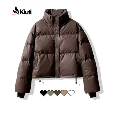 Áo phao nữ vải da Loại 1 bảo hành 2 năm KIUTI - áo khoác mùa đông basic đẹp