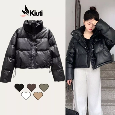 Áo phao nữ vải da Loại 1 bảo hành 2 năm KIUTI - áo khoác mùa đông basic đẹp
