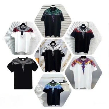 Áo Phông Nam Cánh Chim Cao Cấp In Kín, Cổ Đá, Thiết Kế Đại Bàng Hot Trend 2.025 - Giá 24.000 VND