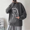 Áo phông nam M-8XL tay dài in khủng long hoạt hình Nhật Bản cỡ lớn cho cặp đôi 3