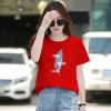 Áo phông nữ dáng rộng Loza RT8.342 in hình lông vũ, thun cotton co giãn 4 chiều, giảm giá 23% 168k