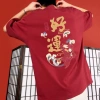 Áo phông tròn cổ MIEMIE in cá Koi sáng tạo - Đường phố Tết Trung Quốc, COD 24h, 60.000 VND
