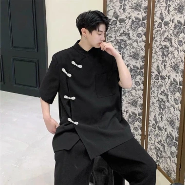 Áo Shanghai nam nữ vạt chéo nút tàu phong cách Tết - BIGSIZE 100KG giảm giá 171.500₫ 10