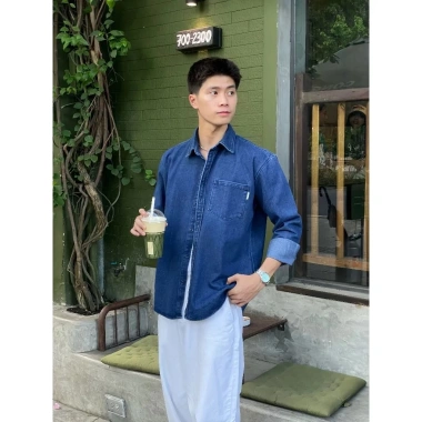 Áo Sơ Mi Denim Nam Nữ Chất Liệu Jean Cao Cấp Dày Dặn Phong Cách Hàn Quốc Giá 149.000₫ 2