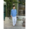 Áo Sơ Mi Denim Nam Nữ Chất Liệu Jean Cao Cấp Dày Dặn Phong Cách Hàn Quốc Giá 149.000₫ 7