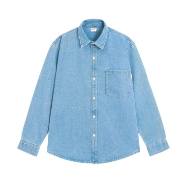 Áo Sơ Mi Denim Nam Nữ Chất Liệu Jean Cao Cấp Dày Dặn Phong Cách Hàn Quốc Giá 149.000₫ 10