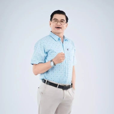 Áo sơ mi trung niên ngắn tay vải lụa cao cấp Tomen họa tiết đơn giản giá 69.000 VND