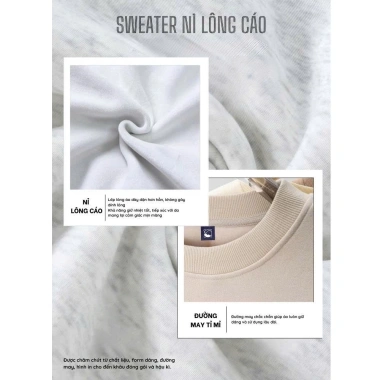Áo Sweater Bánh Sừng Bò Loopie Club Nỉ Lông Cáo - Tết 2.026 Giá 145k Giao Ngay
