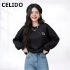 Áo Sweater CELIDO Thêu Boxy Nỉ 2 Da, Form Rộng Tay Lỡ, Cao Cấp Diện Tết 2.026 Siêu Xịn 3
