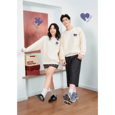Áo Sweater Couple THEKLA BST198 Hình Mảnh Ghép Nỉ Lông Cáo Cao Cấp Form Rộng Dày Dặn - Giá 144.900 3