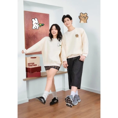 Áo Sweater Couple Thỏ Gấu BOPEPPY - Áo Nỉ Đôi, Lông Cáo Mềm Mịn, Giao Ngay 149k 3
