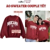 Áo Sweater Đỏ Cặp Đôi Nỉ Bông Cao Cấp Dày Dặn In Tên Năm Sinh và Hộp Quà Tặng