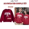 Áo Sweater Đỏ Cặp Đôi Nỉ Bông Cao Cấp Dày Dặn In Tên Năm Sinh và Hộp Quà Tặng 2