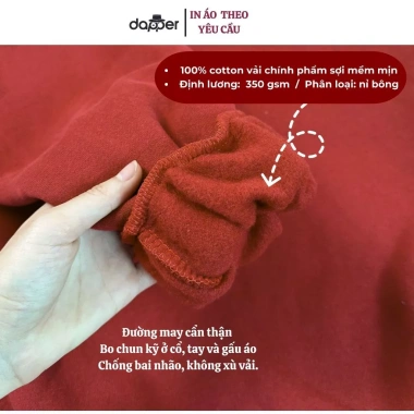Áo Sweater Đỏ Cặp Đôi Nỉ Bông Cao Cấp Dày Dặn In Tên Năm Sinh và Hộp Quà Tặng