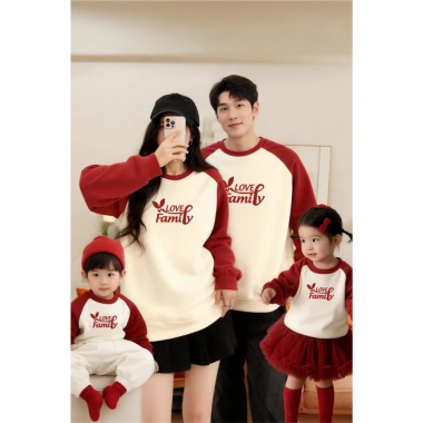 Áo Sweater Gia Đình Ráp Lăng 3/4 Người Mẫu Mới 2.026 - Nỉ Bông Đẹp, Đa Size, Giá Gốc 156k Giảm còn 130k
